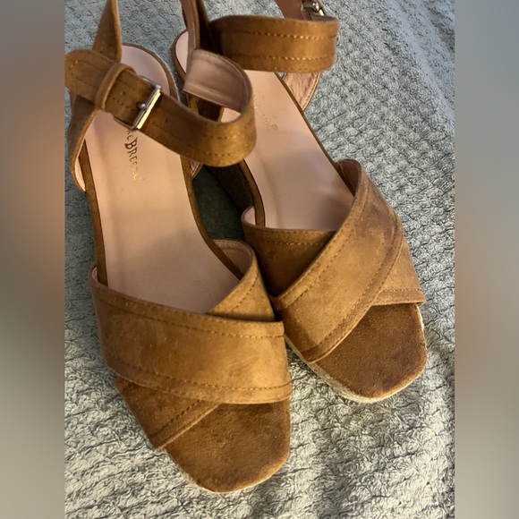 Camel Ankle Strap Wedge Espadrille - Picture 7 of 8